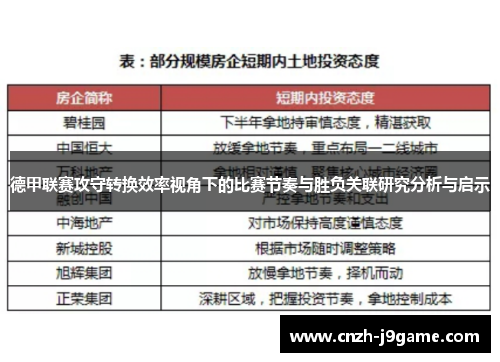 德甲联赛攻守转换效率视角下的比赛节奏与胜负关联研究分析与启示 德甲联赛攻守转换效率视角下的比赛节奏与胜负关联研究分析与启示